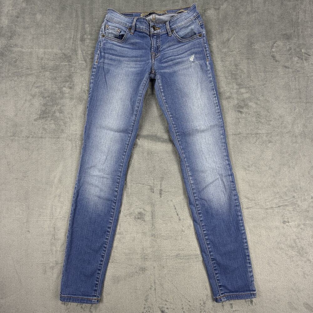 GUESS Power Curvy Mid Rise Skinny Jeans Size 24 Light Wash Stretch